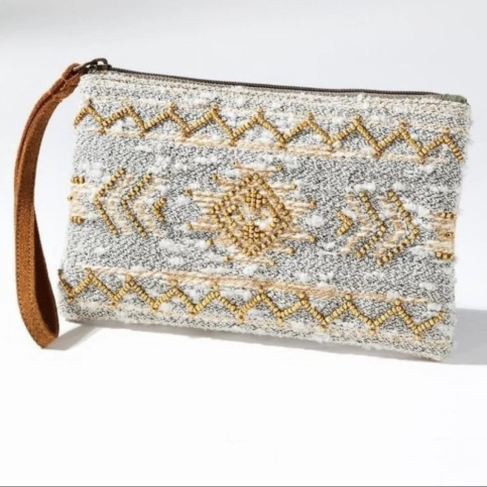 Boho Handmade Cotton Wristlet Clutch